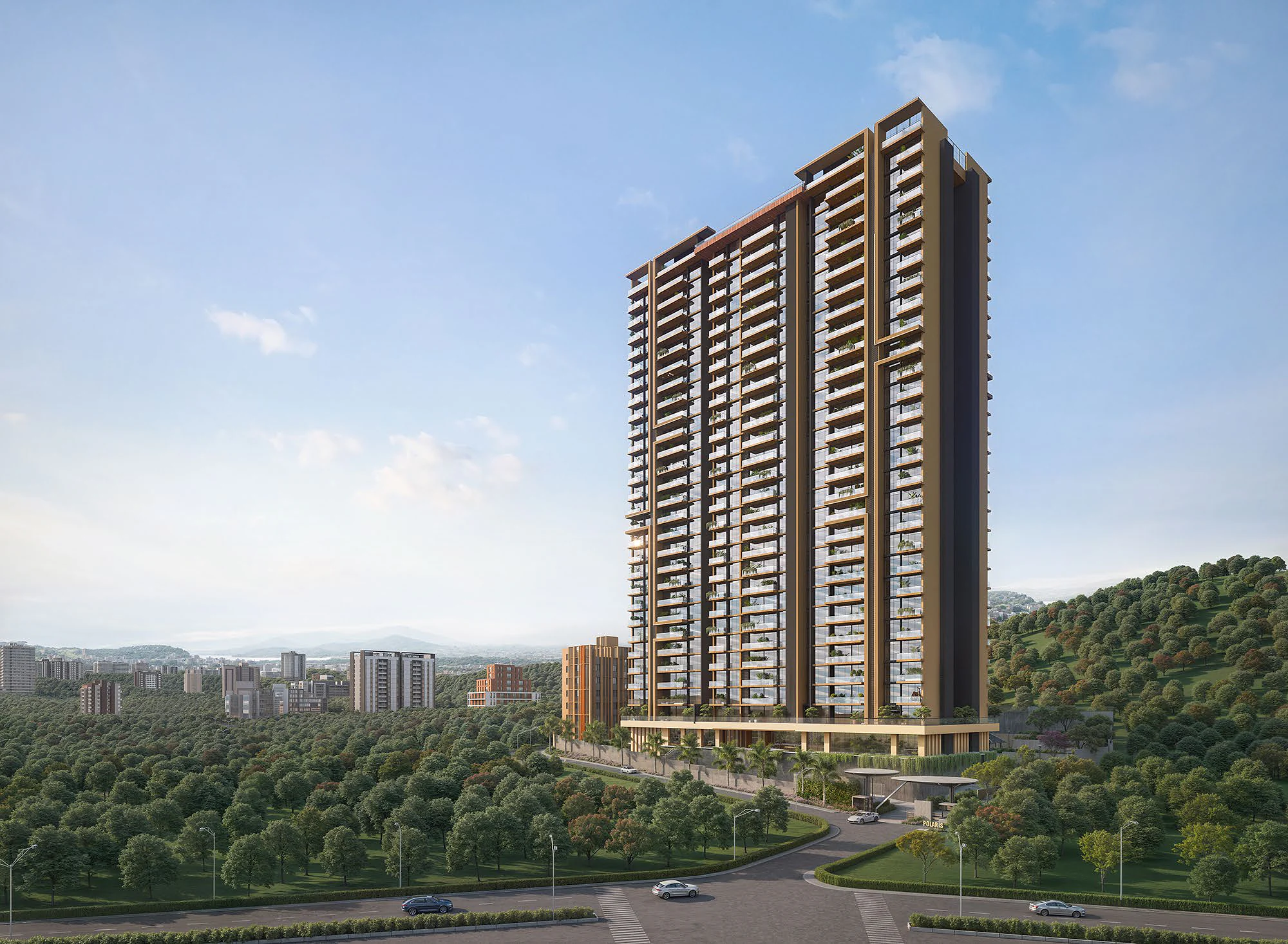 Excellaa Polaris tower elevation near Ambrosia Resort, Bavdhan