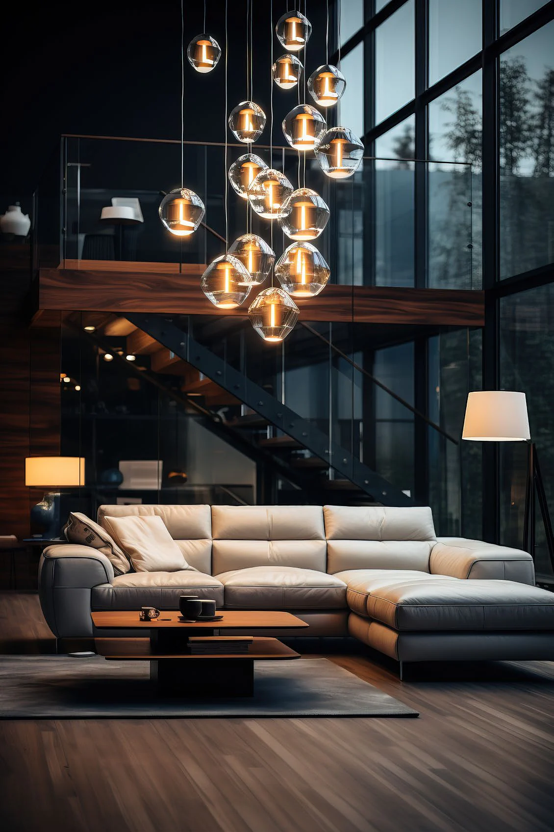 Double-height living room interior