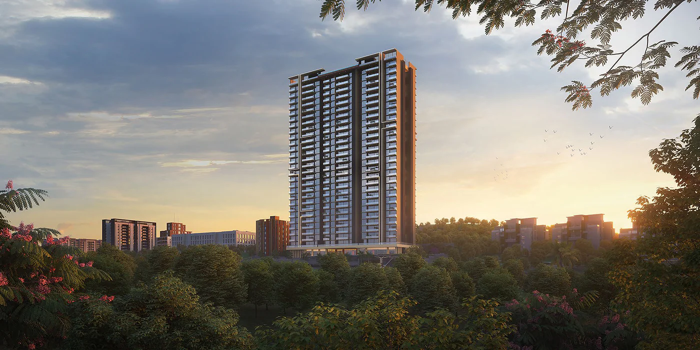 Excellaa Polaris Bavdhan tower at sunset